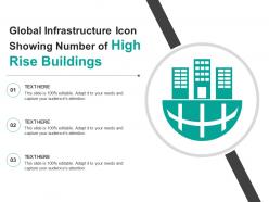 Global infrastructure icon showing number of high rise buildings