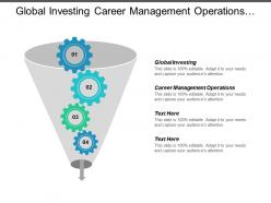Global investing career management operations entrepreneurship bank financing cpb
