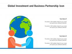 Global investment and business partnership icon