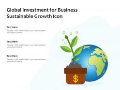 Global investment for business sustainable growth icon