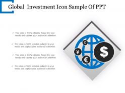 Global investment icon sample of ppt