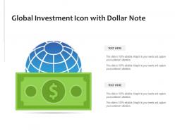 Global investment icon with dollar note