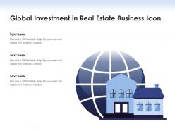 Global investment in real estate business icon