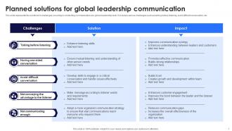 Global Leadership Communication Plan Powerpoint Ppt Template Bundles Appealing Compatible