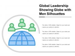 Global leadership showing globe with men silhouettes