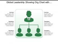 Global leadership showing org chart with men silhouette