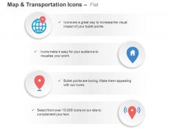 Global location system home search gps ppt icons graphics