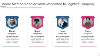 Global Logistics Investor Funding Board Members And Advisors Associated To Logistics Company