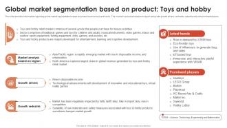 Global Market Segmentation Based On Product Toys And Hobby Global Retail Industry Analysis IR SS