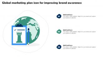 Global Marketing Plan Icon For Improving Brand Awareness