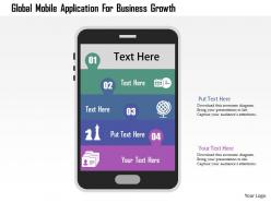 Global mobile application for business growth flat powerpoint design