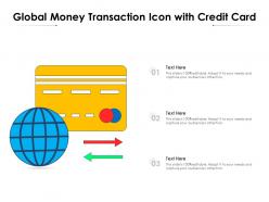 Global Money Transaction Icon With Credit Card