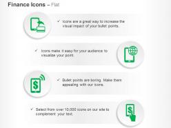 Global money transfer mobile banking ppt icons graphics