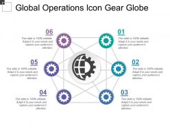 Global operations icon gear globe