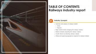 Global Passenger Railways Industry Report Table Of Content IR SS