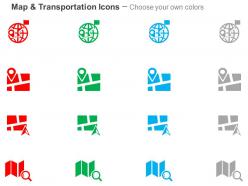 Global places gps location navigation map ppt icons graphics