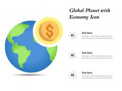 Global planet with economy icon