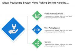 Global positioning system voice picking system handling operations