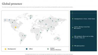 Global Presence Web Development Technologies Company Profile Ppt Infographics