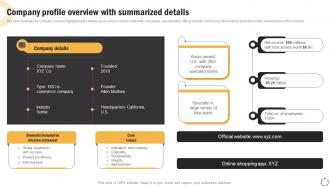 Global Product Expansion Company Profile Overview With Summarized Details