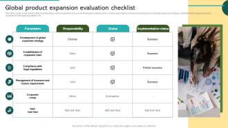 Global Product Expansion Evaluation Checklist Global Market Expansion For Product
