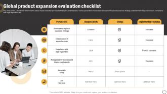 Global Product Expansion Evaluation Checklist Global Product Expansion