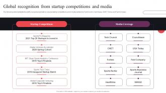 Global Recognition From Startup Competitions And Media Uplift Seed Funding Pitch Deck