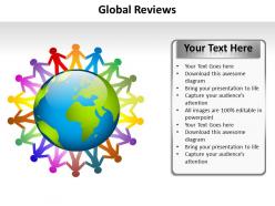 Global reviews children circling globe holding hands powerpoint diagram templates graphics 712