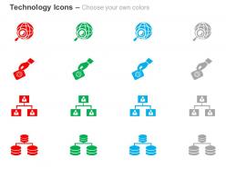 Global technology hierarchy database ppt icons graphics