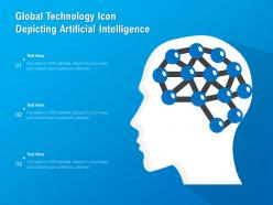 Global technology icon depicting artificial intelligence
