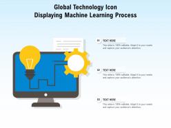 Global technology icon displaying machine learning process