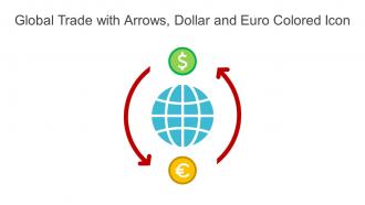 Global Trade With Arrows Dollar And Euro Colored Icon In Powerpoint Pptx Png And Editable Eps Format