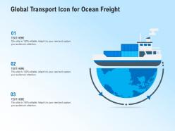 Global transport icon for ocean freight