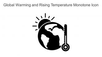 Global Warming And Rising Temperature Monotone Icon In Powerpoint Pptx Png And Editable Eps Format