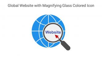 Global Website With Magnifying Glass Colored Icon In Powerpoint Pptx Png And Editable Eps Format