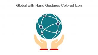 Global With Hand Gestures Colored Icon In Powerpoint Pptx Png And Editable Eps Format