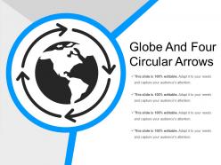 Globe and four circular arrows