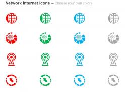Globe antenna device connectivity ppt icons graphics