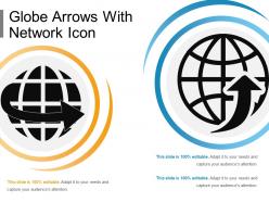 Globe arrows with network icon