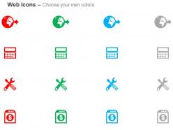 Globe calculator tools financial tag ppt icons graphics