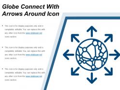 Globe connect with arrows around icon