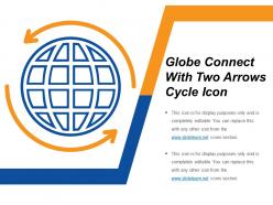 Globe connect with two arrows cycle icon