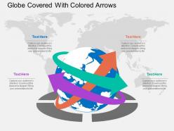 Globe covered with colored arrows flat powerpoint desgin