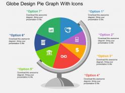 Globe design pie graph with icons flat powerpoint design