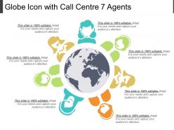 Globe icon with call centre 7 agents