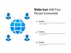 Globe icon with four person connected