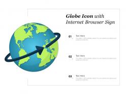 Globe icon with internet browser sign