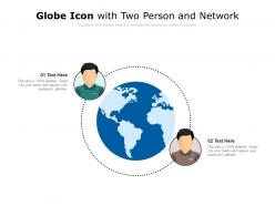 Globe icon with two person and network