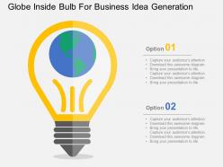 Globe inside bulb for business idea generation ppt presentation slides