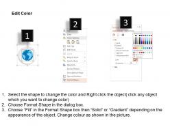 Globe magnifier calendar bar graph analysis ppt icons graphics